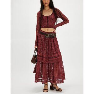 NWT FREE PEOPLE Arcana Set / Marsala Combo SZ: L